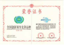 National Innovation Leadership Brand Honorary Certificate 